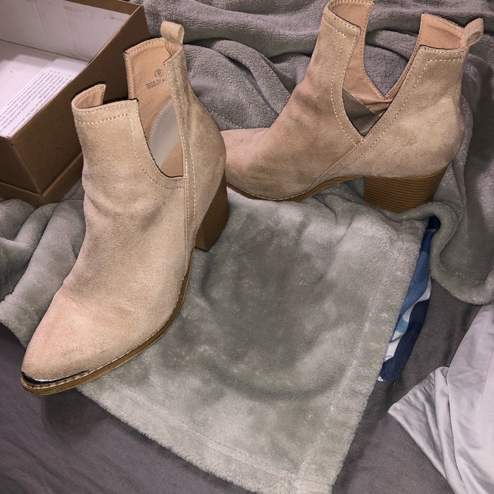 Faux suede booties
